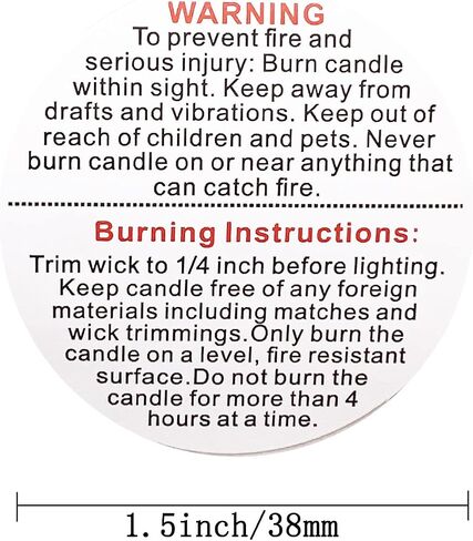 1000pcs Candle Warning Labels,1.5inch Candle Jar Container Stickers, Candle Safety Stickers for Candle Making DIY Candle Jars, Black in Saudi Arabia
