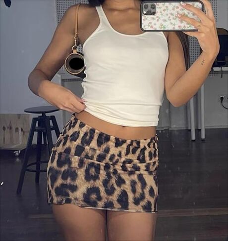 OCUH Leopard Skirt Leopard Print Skirt Y2K Leopard Printed Skirt Maxi Skirt Vintage Skirt in Saudi Arabia