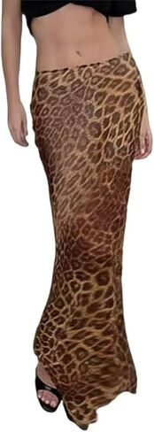 OCUH Leopard Skirt Leopard Print Skirt Y2K Leopard Printed Skirt Maxi Skirt Vintage Skirt in Saudi Arabia