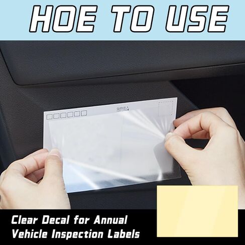 Saypacck 100 Sheets Clear Decal Overlay for Protecting Vehicle Annual Inspection Labels 3" x 5" Transparent Permanent Self Adhesive Overlay Sheets Clear Plastic Adhesive Sheets in Saudi Arabia