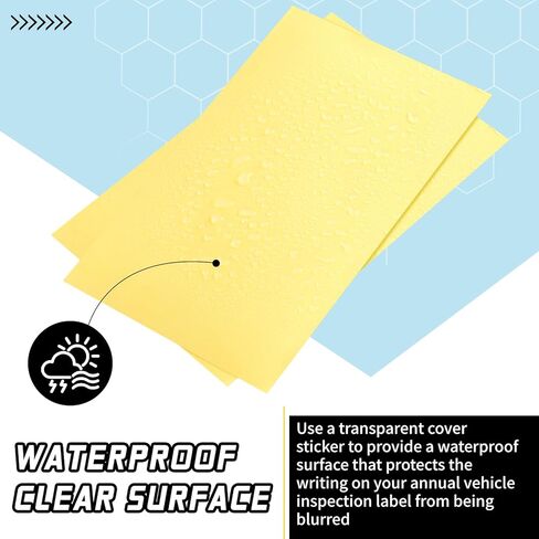 Saypacck 100 Sheets Clear Decal Overlay for Protecting Vehicle Annual Inspection Labels 3" x 5" Transparent Permanent Self Adhesive Overlay Sheets Clear Plastic Adhesive Sheets in Saudi Arabia