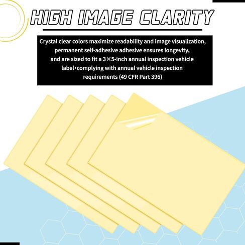 Saypacck 100 Sheets Clear Decal Overlay for Protecting Vehicle Annual Inspection Labels 3" x 5" Transparent Permanent Self Adhesive Overlay Sheets Clear Plastic Adhesive Sheets in Saudi Arabia