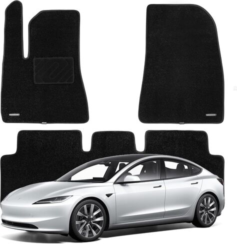 سجادات أرضية سجاد فائقة الجودة من WENNEBIRD لعام 2024 طراز Tesla الجديد 3، بطانات أرضية ممتازة مضادة للانزلاق ومقاومة للماء لجميع الأحوال الجوية، سجاد بسمك 0.6 بوصة، ملحقات داخلية للسيارة - 3 قطع in Saudi Arabia