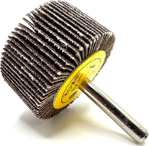 Pro-Graad SuperGrindz 5 Pack 2" x 1" x 1/4" 120 Grit Aluminum Oxide Shank Mounted Abrasive Flap Wheels, Ideal for Metal, Wood, Grinding, Blending, Polishing, Rust & Paint Removal in Kuwait