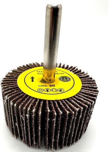 Pro-Graad SuperGrindz 5 Pack 2" x 1" x 1/4" 120 Grit Aluminum Oxide Shank Mounted Abrasive Flap Wheels, Ideal for Metal, Wood, Grinding, Blending, Polishing, Rust & Paint Removal in Kuwait