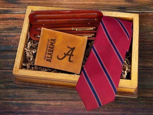 NCAA Alabama Crimson Tide Men’s Tri Fold Brown Wallet- Premium 10 Pocket Laser-Engraved Team Logo on Vegan Leather- Minimalist Design, Flip ID Window, Credit Card Holder- Ideal Men’s Gift in Saudi Arabia