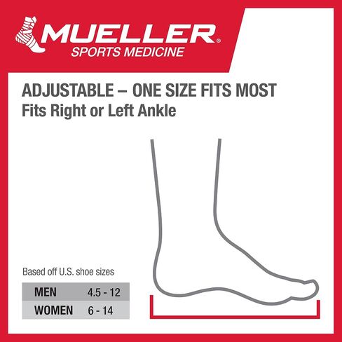 Mueller Sports Medicine Adjustable Ankle Support, For Men and Women, Black, One Size Fits Most in Saudi Arabia