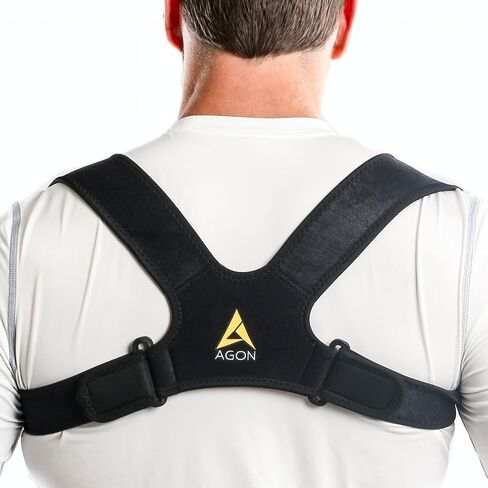 حزام دعم دعامة الترقوة لتصحيح الوضعية من Agon®، جهاز طبي لدعامة الوضعية لتحسين الوضعية السيئة، الحداب الصدري، محاذاة الكتف لتخفيف آلام الظهر العلوي للرجال والنساء in Kuwait