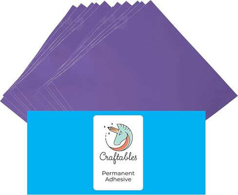 صفائح الفينيل الخزامى القابلة للتصنيع - دائمة، لاصقة، لامعة ومقاومة للماء | (10) أوراق مقاس 30.48 سم × 30.48 سم - للحرف اليدوية، والكريكت، والصورة الظلية، والتعبيرات، والنقش، واللافتات in Kuwait