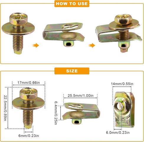 URMECCH 100 قطعة M6 محرك سبلاش الحرس الجسم البراغي U-المكسرات 10 مم ممتص الصدمات الحاجز برشام كليب 91503-SZ3-003 8 مم الجبهة الحاجز الداخلية بطانات عجلة التجنيب 91512-SX0-003 لهوندا أكورد سيفيك CRV أكورا in Kuwait