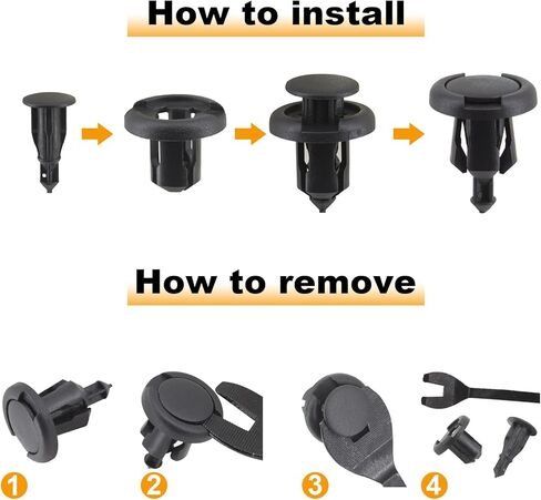 URMECCH 100 قطعة M6 محرك سبلاش الحرس الجسم البراغي U-المكسرات 10 مم ممتص الصدمات الحاجز برشام كليب 91503-SZ3-003 8 مم الجبهة الحاجز الداخلية بطانات عجلة التجنيب 91512-SX0-003 لهوندا أكورد سيفيك CRV أكورا in Kuwait