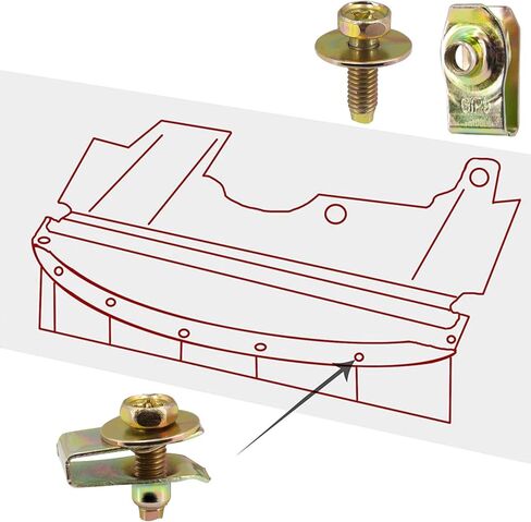 URMECCH 100 قطعة M6 محرك سبلاش الحرس الجسم البراغي U-المكسرات 10 مم ممتص الصدمات الحاجز برشام كليب 91503-SZ3-003 8 مم الجبهة الحاجز الداخلية بطانات عجلة التجنيب 91512-SX0-003 لهوندا أكورد سيفيك CRV أكورا in Kuwait