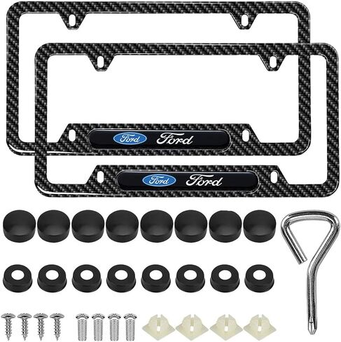 4 Holes License Plate Frames Carbon Fiber for Mercedes Benz-AMG -2 Pack Black Aluminum Metal License Plate Holders,Stainless Steel Tamper Proof License Plate Screws,Fine Size Plate Frames for Men in Saudi Arabia