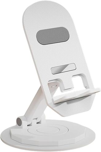 حامل هاتف محمول يدور 360 درجة من XYHKk: قاعدة حامل هاتف مكتبي قابلة للطي وقابلة للتعديل بالكامل، قبضة آمنة، حامل هاتف خلوي قابل للتعديل ومتعدد الاستخدامات لأي جهاز. (أبيض) in Kuwait