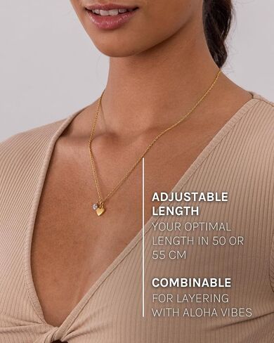 Purelei® Brave Necklace – Stainless steel jewelry – Waterproof chain with heart pendant – 50 to 55cm adjustable length – Fashion jewelry for your individual look in Saudi Arabia