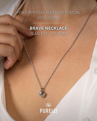 Purelei® Brave Necklace – Stainless steel jewelry – Waterproof chain with heart pendant – 50 to 55cm adjustable length – Fashion jewelry for your individual look in Saudi Arabia