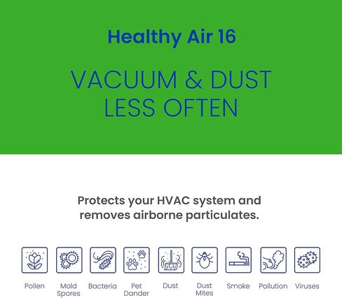 فلتر بديل AprilAire 216 لأجهزة تنقية الهواء المنزلية بالكامل من AprilAire - MERV 16، الحساسية والربو والفيروسات، فلتر هواء 20x25x4 (عبوة من قطعة واحدة) in Kuwait