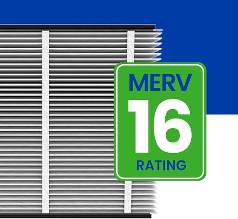 فلتر بديل AprilAire 216 لأجهزة تنقية الهواء المنزلية بالكامل من AprilAire - MERV 16، الحساسية والربو والفيروسات، فلتر هواء 20x25x4 (عبوة من قطعة واحدة) in Kuwait