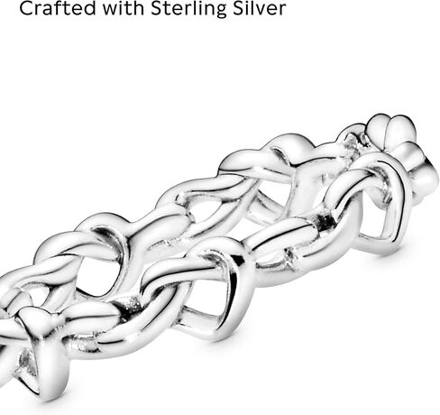 خاتم قلوب معقودة من باندورا - رمز الحب غير القابل للكسر - خاتم الوعد للنساء - خاتم متعدد الطبقات أو قابل للتكديس - هدية عيد الأم - فضة إسترلينية - مع صندوق هدايا in Saudi Arabia