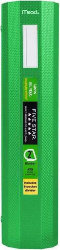Five Star 2 Inch 3 Ring Binder, Plastic, Green (73302) in Saudi Arabia