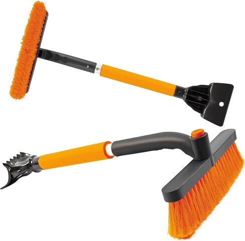 WESBRITE Orange Car Snow Brush and Detachable Ice Scraper with 20" Foam Handle, Non-Scratch Windshield Brush with 360°Rotating Brush Head,Car Snow Remover for Car,SUV,and Other Low Place Snow Cleaning in Saudi Arabia