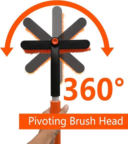WESBRITE Orange Car Snow Brush and Detachable Ice Scraper with 20" Foam Handle, Non-Scratch Windshield Brush with 360°Rotating Brush Head,Car Snow Remover for Car,SUV,and Other Low Place Snow Cleaning in Saudi Arabia