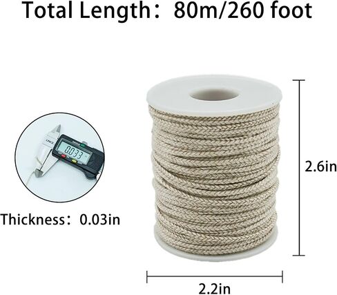 200 Foot Candle Wick, 24 PLY Braided Candle Wick Spool, Candle Wicks for Candle Making, Candle Wick Roll for DIY Candle Craft Making (Normal) in Saudi Arabia