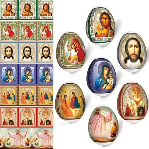 Ukrainian Heat Shrink Sleeve Decoration for 7 Easter Eggs Wraps Pysanka Set (Flowers 2) in Saudi Arabia