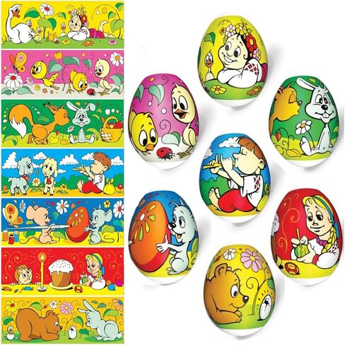 Ukrainian Heat Shrink Sleeve Decoration for 7 Easter Eggs Wraps Pysanka Set (Flowers 2) in Saudi Arabia