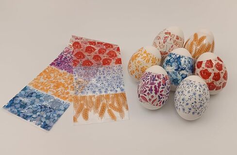 Ukrainian Heat Shrink Sleeve Decoration for 7 Easter Eggs Wraps Pysanka Set (Flowers 2) in Saudi Arabia