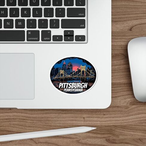 Pittsburgh Sticker Pennsylvania Camp Vintage Decal Vinyl Small Waterproof for Water Bottle Mug Passport Book Scrapbook Notebook Laptop Tumbler Skateboard Computer Phone Size 4" Funny Gift in Saudi Arabia