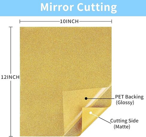 Lya Vinyl Glitter HTV فينيل نقل الحرارة، 8 عبوات من صفائح الفينيل HTV اللامعة مقاس 30.48 سم × 25.4 سم من أجل Cricut - حديد على الفينيل لنسيج القمصان in Kuwait