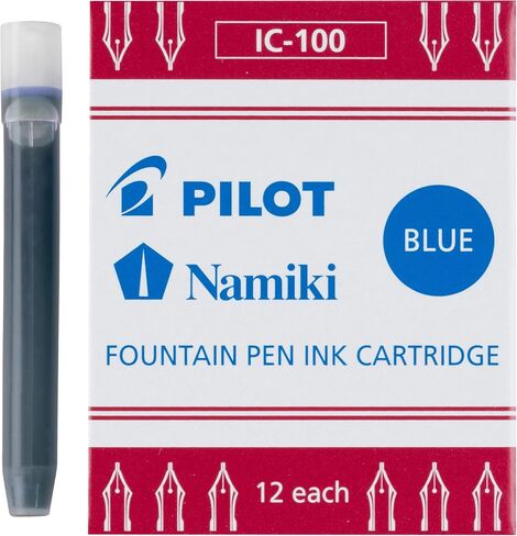 PILOT Namiki IC100 Fountain Pen Ink Cartridges, Blue, 12-Pack (69101) in Saudi Arabia