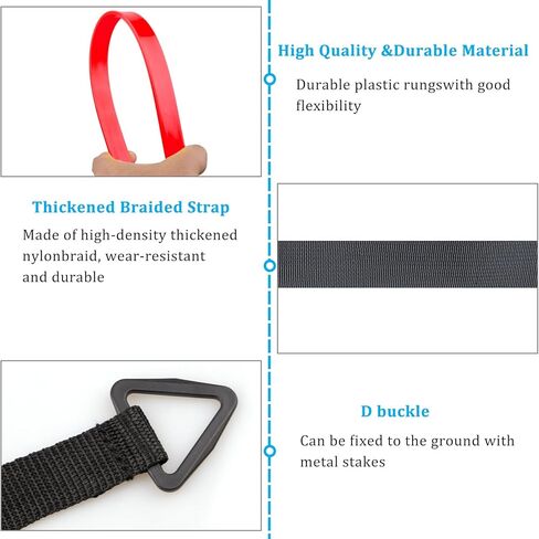 porffitoy Agility Ladder Speed Ladder, 12 Rung Adjustable Agility Ladder, 4 Steel Stakes with Carry Bag for Speed Training, Football, Soccer, Footwork (Red) in Kuwait