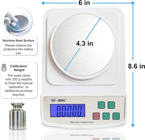 ميزان مختبر رقمي من MOCCO 600 جرام × 0.01 جرام، ميزان إلكتروني دقيق، ميزان تحليلي، ميزان دقيق مدمج للمجوهرات، مختبر علمي مع زجاج أمامي ووزن معايرة 200 جرام in Kuwait