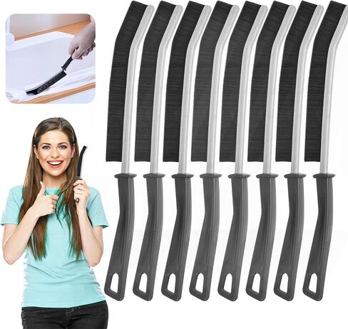 Crevice Cleaning Brush 8Pcs - Hard Bristle Crevice Brush for Cleaning in Tight Spaces - Multifunctional Cleaning Brush for Tile Grout, Window Seals & Appliances with Comfortable Hand Grip in Saudi Arabia