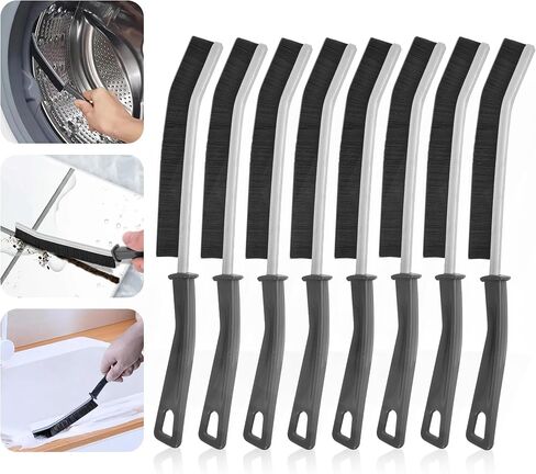 Crevice Cleaning Brush 8Pcs - Hard Bristle Crevice Brush for Cleaning in Tight Spaces - Multifunctional Cleaning Brush for Tile Grout, Window Seals & Appliances with Comfortable Hand Grip in Saudi Arabia