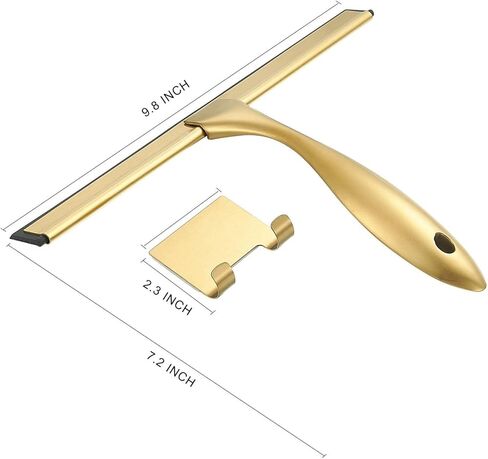 10inch Water Cleaning Squeegee for Bathroom Car or Kitchen Top Stainless with Silicon Rubber 3 Choice (Gold) in Saudi Arabia