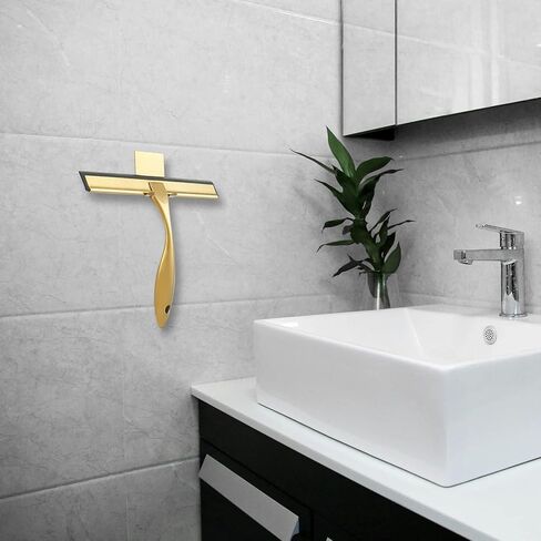 10inch Water Cleaning Squeegee for Bathroom Car or Kitchen Top Stainless with Silicon Rubber 3 Choice (Gold) in Saudi Arabia