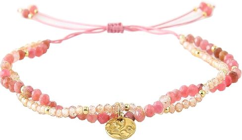 أساور سبج قابلة للتعديل من دريم روفر للنساء بتصميم حجر طبيعي مزدوج الطبقات مع أساور ساحرة من الفولاذ المقاوم للصدأ للنساء والفتيات واقية وأنيقة in Kuwait