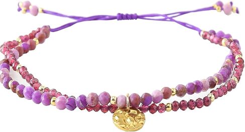 Dream Rover Adjustable Obsidian Bracelets for Women Double Layered Natural Stone Design with Stainless Steel Charm Bracelets for Women Girls Protective & Stylish in Saudi Arabia