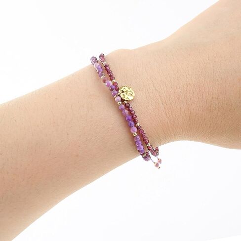 Dream Rover Adjustable Obsidian Bracelets for Women Double Layered Natural Stone Design with Stainless Steel Charm Bracelets for Women Girls Protective & Stylish in Saudi Arabia