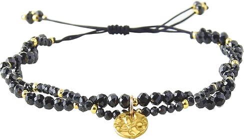 Dream Rover Adjustable Obsidian Bracelets for Women Double Layered Natural Stone Design with Stainless Steel Charm Bracelets for Women Girls Protective & Stylish in Saudi Arabia
