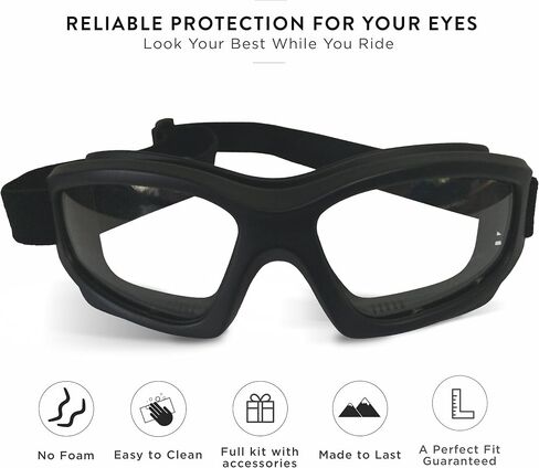 Get Lost Helmets Motorcycle Goggles For Men: Heavy-Duty Motorcycle Riding Goggles w/Hard Case, Cleaning Cloth, & Pouch in Saudi Arabia