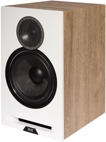 ELAC DBR62-W زوج مكبرات الصوت المرجعية لأول مرة على رف الكتب - أبيض / بلوط مع زوج كابل مكبر صوت حساس SPW-10FT-P بطول 10 أقدام (2019) in Kuwait