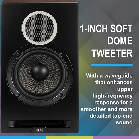 ELAC DBR62-W زوج مكبرات الصوت المرجعية لأول مرة على رف الكتب - أبيض / بلوط مع زوج كابل مكبر صوت حساس SPW-10FT-P بطول 10 أقدام (2019) in Kuwait