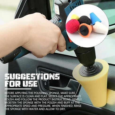 منصات تلميع GYOTUU لتنظيف محور العجلة، ساق 3 بوصة 6 قطع من المعدن والألومنيوم طقم تلميع مخروطي وعجلة تلميع للحفر، وسادات تلميع إسفنجية للألمنيوم in Kuwait