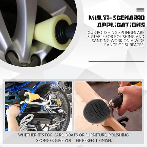 منصات تلميع GYOTUU لتنظيف محور العجلة، ساق 3 بوصة 6 قطع من المعدن والألومنيوم طقم تلميع مخروطي وعجلة تلميع للحفر، وسادات تلميع إسفنجية للألمنيوم in Kuwait