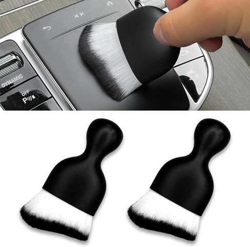 BEYPOVK 2PCS Car Interior Detailing Brush, Auto Soft Bristles Dust Brush Curved Brushes, Automotive Interior Cleaning Tool for Cleaning Panels, Air Vent, Leather, Scratch Free (Purple) in Kuwait