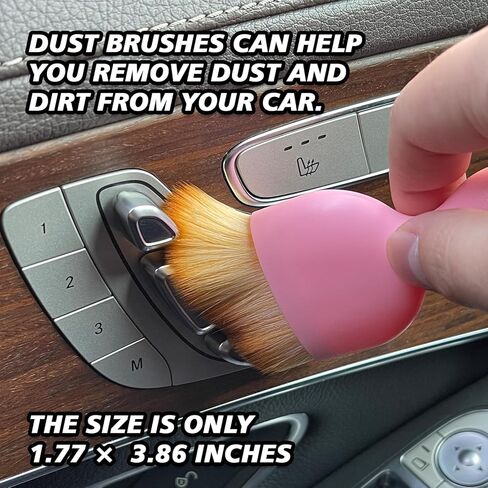 BEYPOVK 2PCS Car Interior Detailing Brush, Auto Soft Bristles Dust Brush Curved Brushes, Automotive Interior Cleaning Tool for Cleaning Panels, Air Vent, Leather, Scratch Free (Purple) in Kuwait